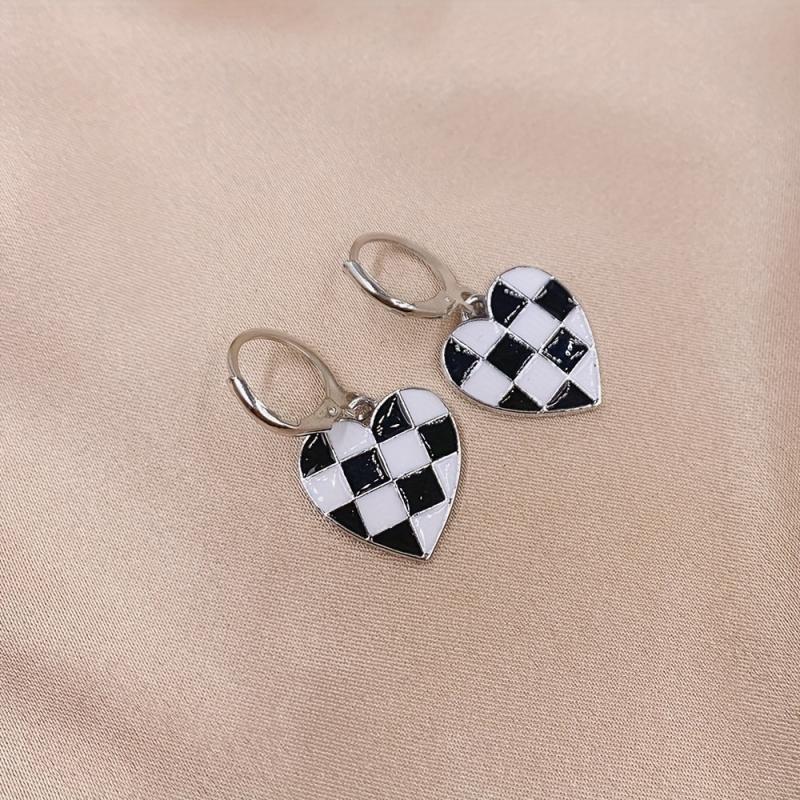 Stylish Checkerboard Earrings for a Touch of Love