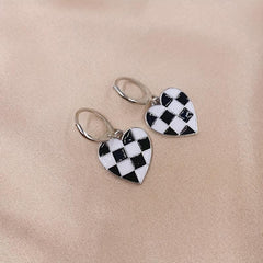 Stylish Checkerboard Earrings for a Touch of Love