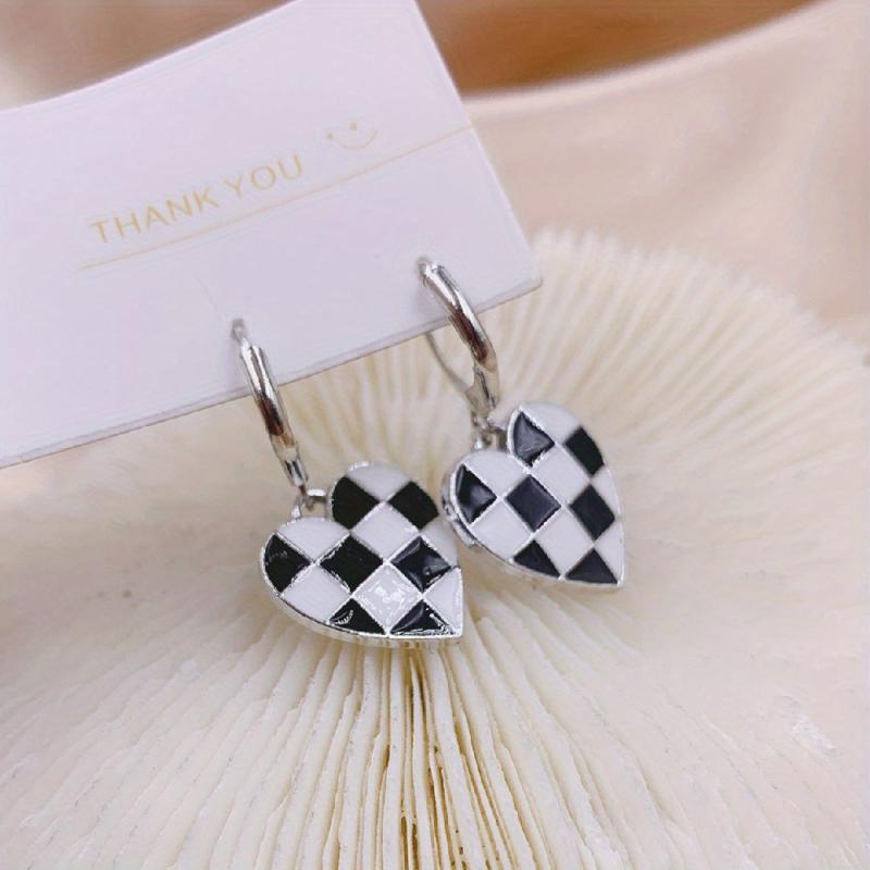 Stylish Checkerboard Earrings for a Touch of Love