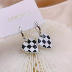 Stylish Checkerboard Earrings for a Touch of Love