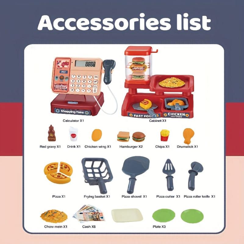 Cash Register Pretend Play Set with Scanner & Credit Card