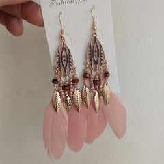 Boho Feather Tassel Earrings - Stylish and Versatile Jewelry