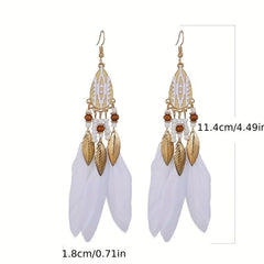 Boho Feather Tassel Earrings - Stylish and Versatile Jewelry