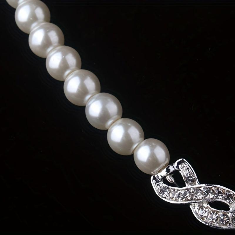 Bead Rhinestone Bridal Necklace Set Wedding Jewelry Accessories