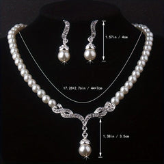 Bead Rhinestone Bridal Necklace Set Wedding Jewelry Accessories