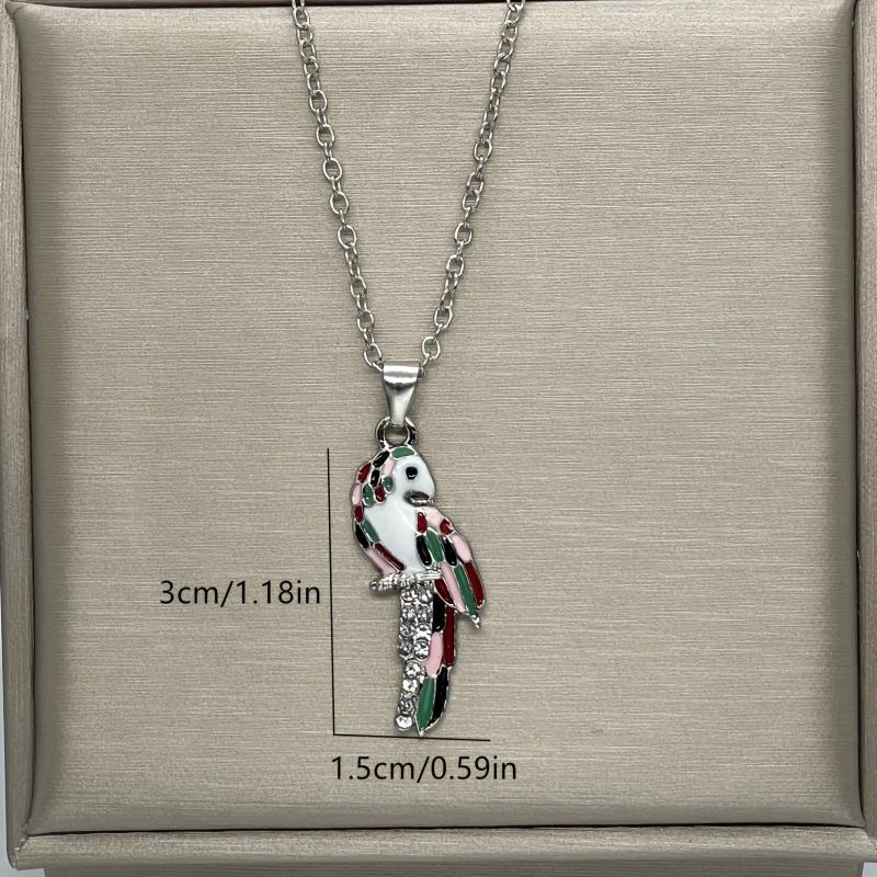 Parrot Pendant Necklace Cartoon Bird Jewelry Women's Accessories