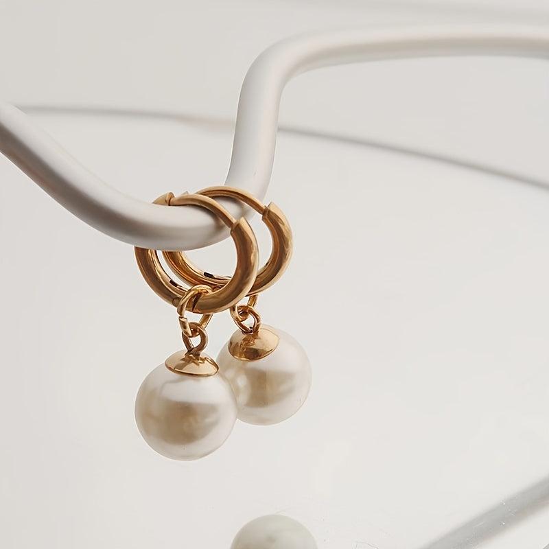 Elegant Pearl Pendant Earrings Set