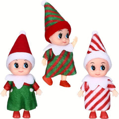 12 Doll House Christmas Elf Dolls Felt Dolls Tree Decoration Household Props