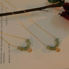 Fairy Glass Stone Bead Necklace Female Niche Sense Jade Stone Clavicle Chain