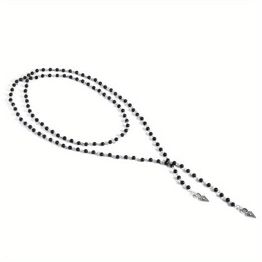 Elegant Beaded Pearl Long Necklace for Versatile Styling
