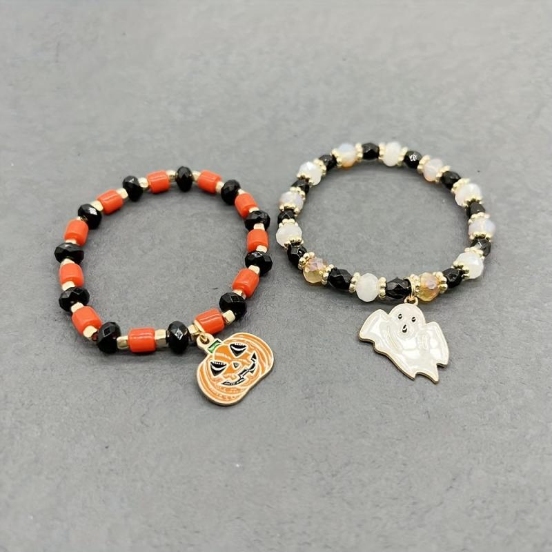 Halloween Ghost Bracelet Pumpkin Ghost Student Girlfriend Stretch Bracelet