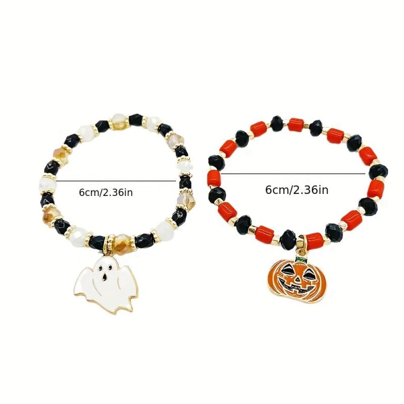 Halloween Ghost Bracelet Pumpkin Ghost Student Girlfriend Stretch Bracelet