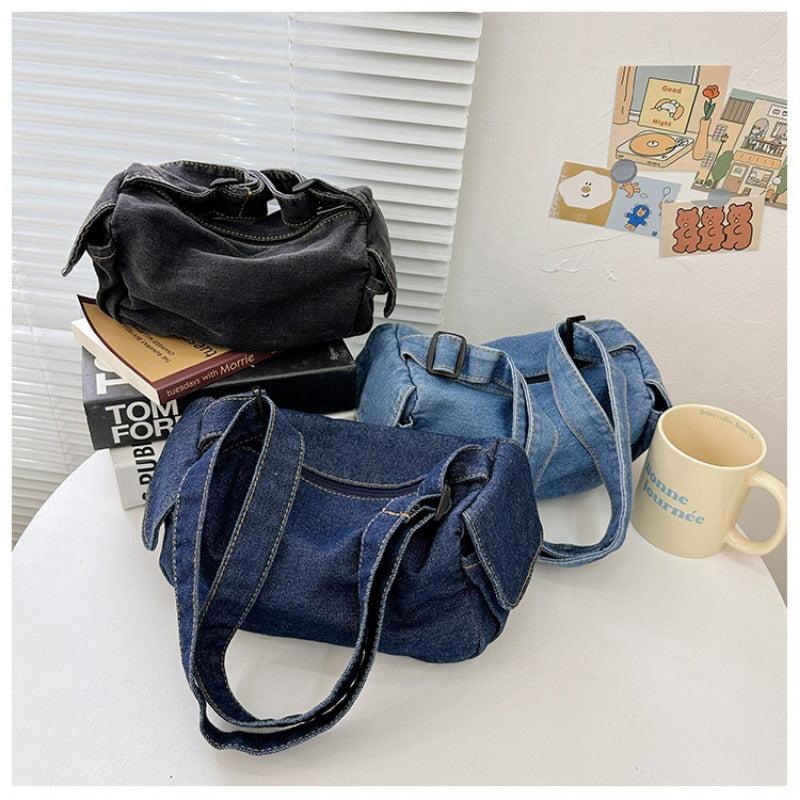 Kids Denim Crossbody Bag Boys Girls Canvas Shoulder Bag