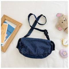 Kids Denim Crossbody Bag Boys Girls Canvas Shoulder Bag