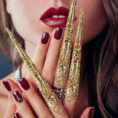 Ancient Queen Claw Nail Rings 10pcs for Halloween Cosplay
