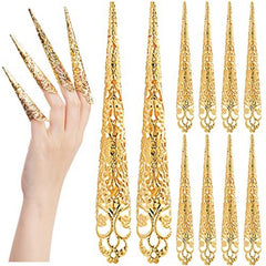 Ancient Queen Claw Nail Rings 10pcs for Halloween Cosplay