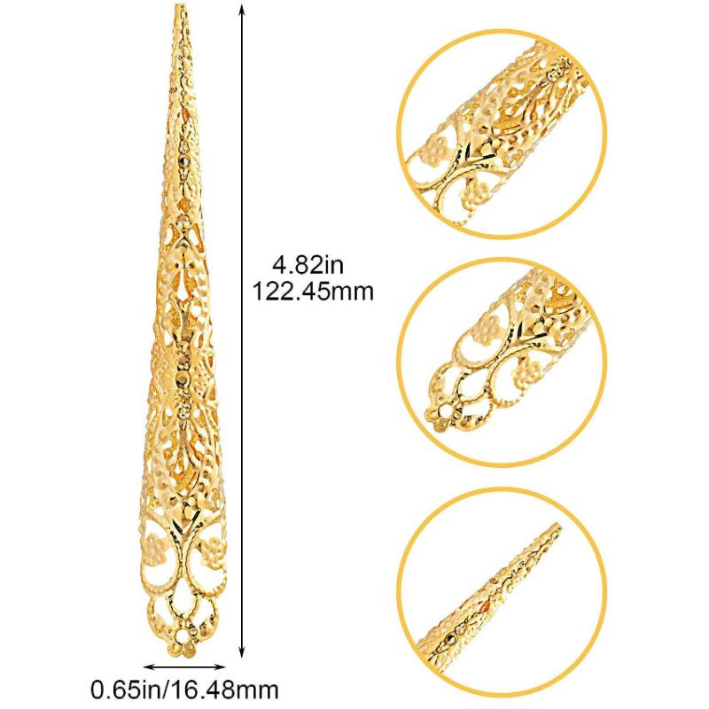 Ancient Queen Claw Nail Rings 10pcs for Halloween Cosplay