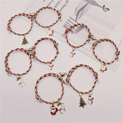 Christmas Love Magnet Braided Couple Bracelet Set