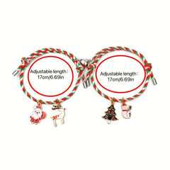 Christmas Love Magnet Braided Couple Bracelet Set