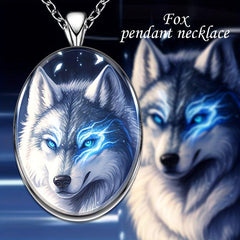 Wolf Round Pendant Necklace Hip Hop Animal Necklace