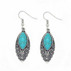 Bohemian Retro Earrings Ethnic Exaggerated Carved Bronze Metal Set