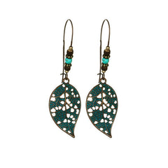 Bohemian Retro Earrings Ethnic Exaggerated Carved Bronze Metal Set