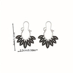 Bohemian Retro Earrings Ethnic Exaggerated Carved Bronze Metal Set