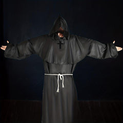 Halloween Monk Costume Pastor Robe Medieval Renaissance Robe