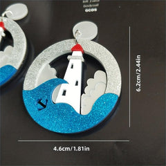 Wave Lighthouse Studs Earrings Hypoallergenic Studs for Women