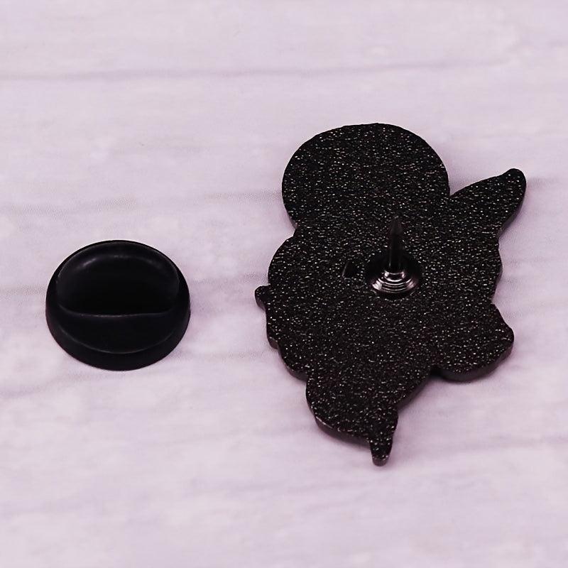 Full Moon Wolf And Fallen Leaf Enamel Pin Animal Art Brooch Accessory