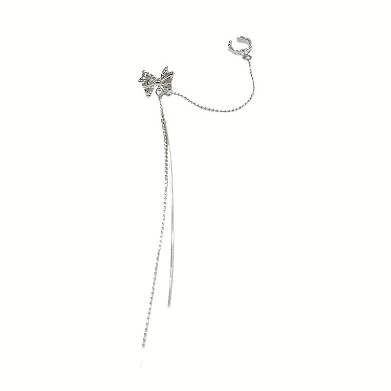 Bowknot Ear Bone Clip Women's Jewelry Metal Chain Clip On Earrings