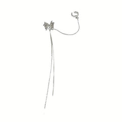 Bowknot Ear Bone Clip Women's Jewelry Metal Chain Clip On Earrings