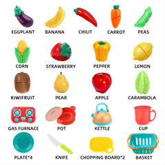 Kids Pretend Fruits Vegetables Cutting Food Toys