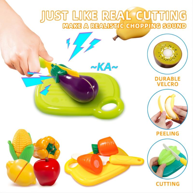 Kids Pretend Fruits Vegetables Cutting Food Toys