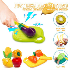 Kids Pretend Fruits Vegetables Cutting Food Toys