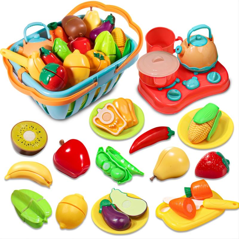 Kids Pretend Fruits Vegetables Cutting Food Toys