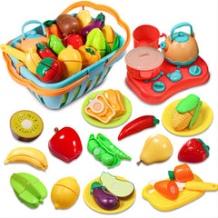 Kids Pretend Fruits Vegetables Cutting Food Toys