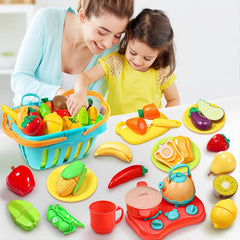Kids Pretend Fruits Vegetables Cutting Food Toys