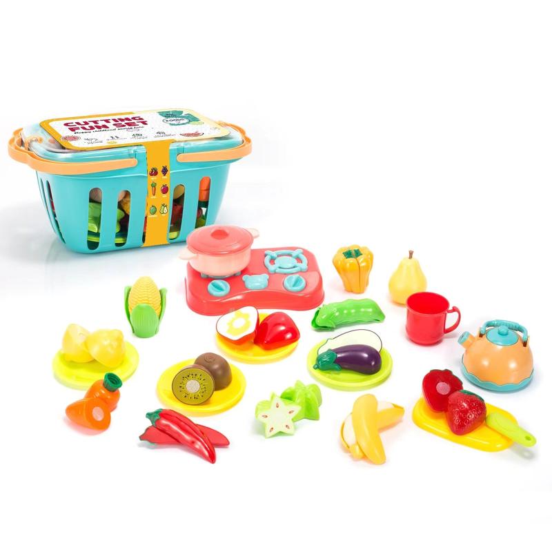 Kids Pretend Fruits Vegetables Cutting Food Toys