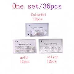 36 PCS Non Piercing Magnetic Nose Stud & Flap Earrings Jewelry