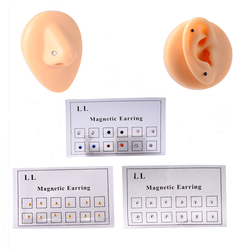 36 PCS Non Piercing Magnetic Nose Stud & Flap Earrings Jewelry