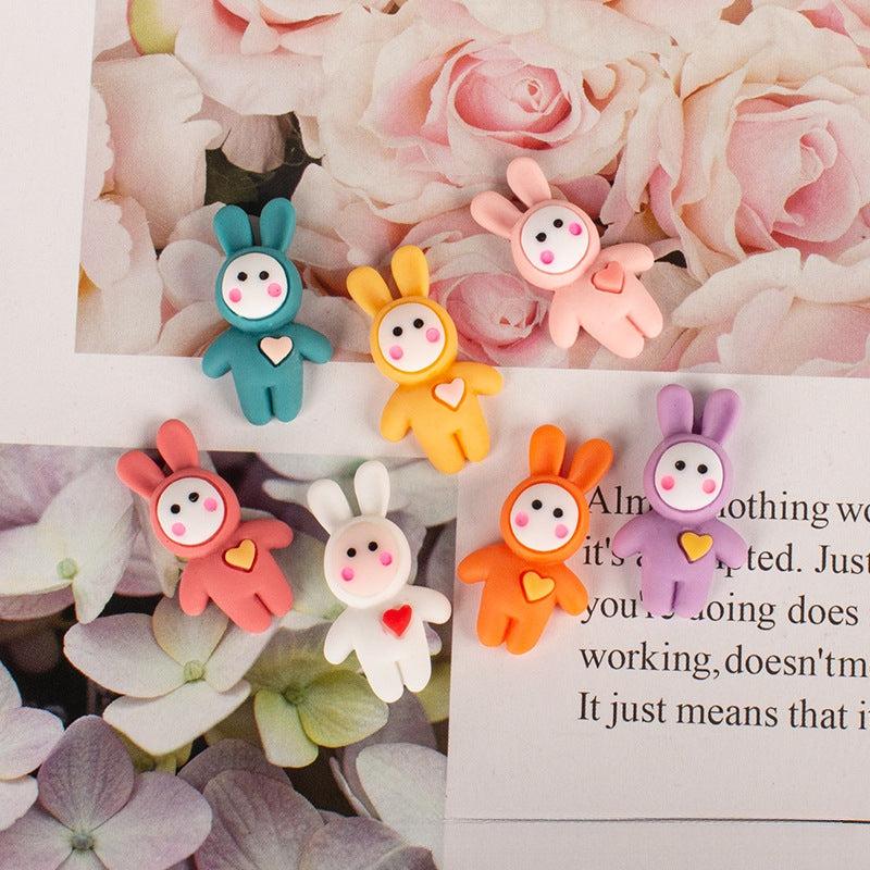 5pcs Cartoon Love Rabbit DIY Dollhouse Decoration Easter Gift