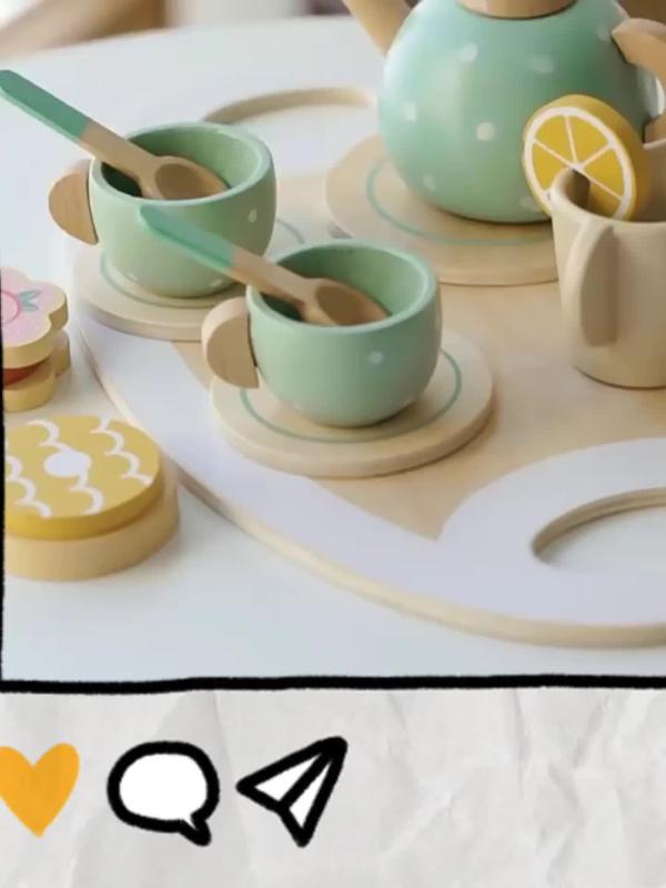Kids Play House Tea Party Dessert Cake Set Wooden Toys