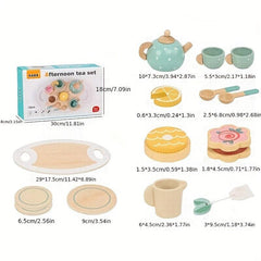Kids Play House Tea Party Dessert Cake Set Wooden Toys