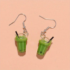 Quirky Bubble Tea Earrings for a Playful Look