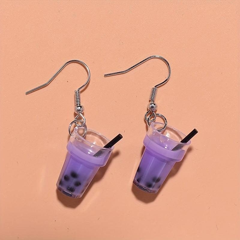 Quirky Bubble Tea Earrings for a Playful Look