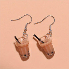 Quirky Bubble Tea Earrings for a Playful Look