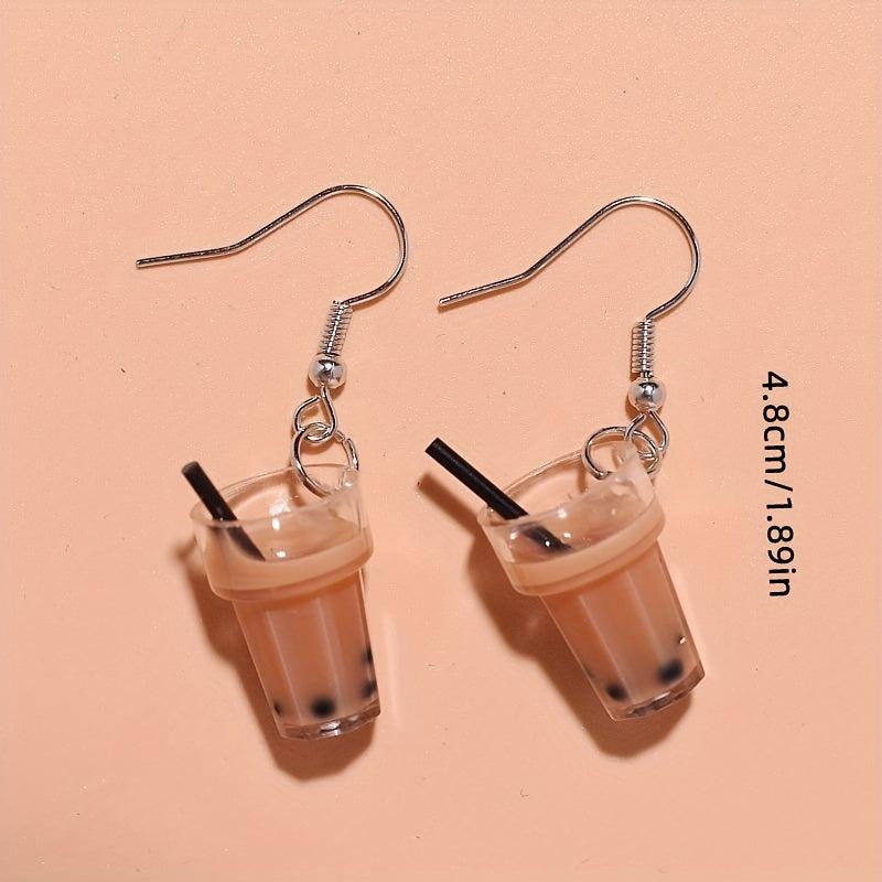 Quirky Bubble Tea Earrings for a Playful Look