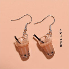 Quirky Bubble Tea Earrings for a Playful Look