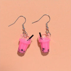 Quirky Bubble Tea Earrings for a Playful Look